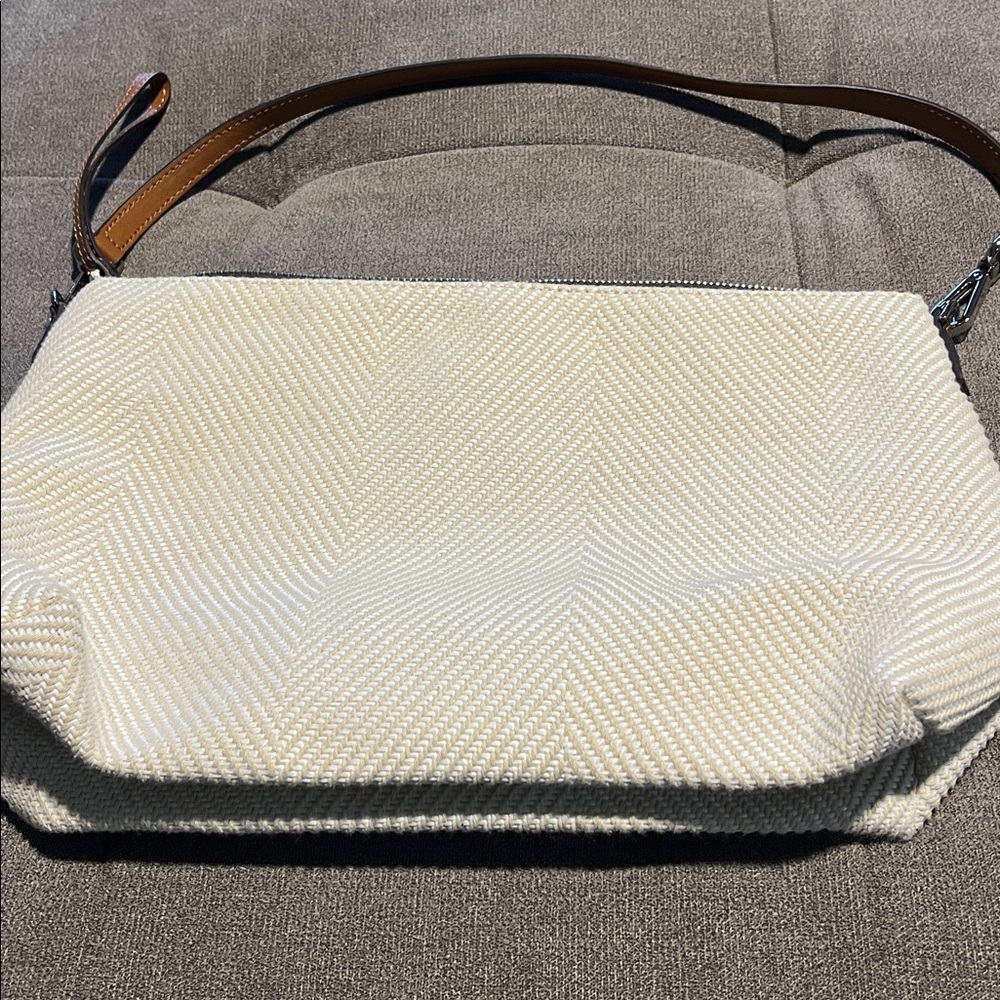 NWOT Gianni Chiarini Cream and Brown Shoulder Bag- made in Italy - Picture 3 of 5